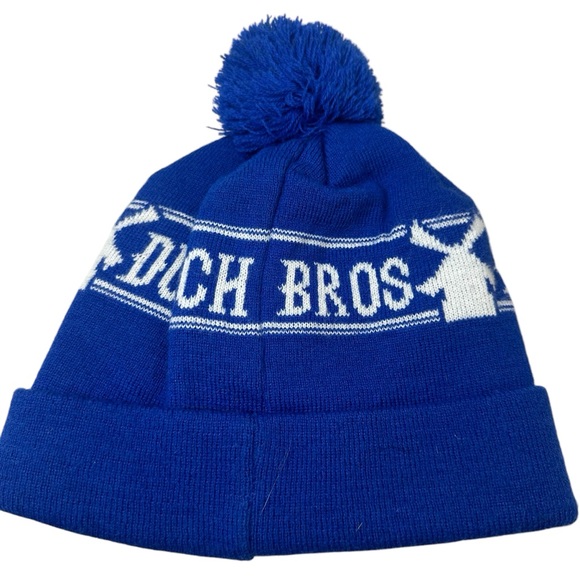 Dutch Bros Blue Knit Beanie Pom Pom RARE DB 1992 - Picture 2 of 3